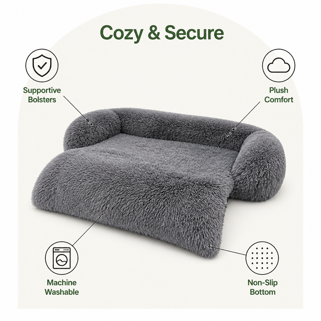 All-Season Fluffy Washable Sofa Bed (Non-Slip Bottom)