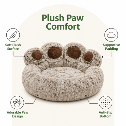 Plush & Non-Slip Bear Paw Pet Bed