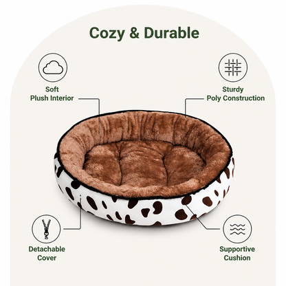 Cozy Plush Polyester & Detachable Cover Pet Bed