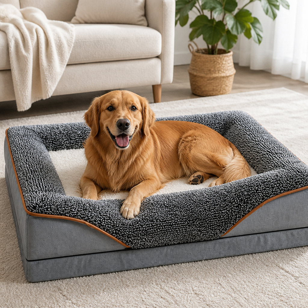 Removable Washable Plush Bolster Bed