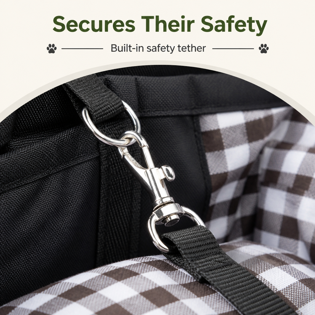 Safety Belt & Anti-Collapse Dog Booster Seat