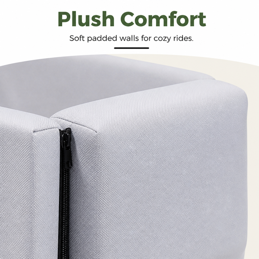 Double-Belt Safety & Padded Car Booster Seat (Armrest Console)