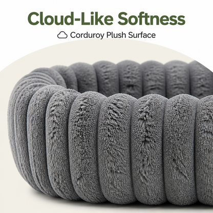 Neck-Supporting Extra-Soft Corduroy Bolster Bed (Removable Cover)