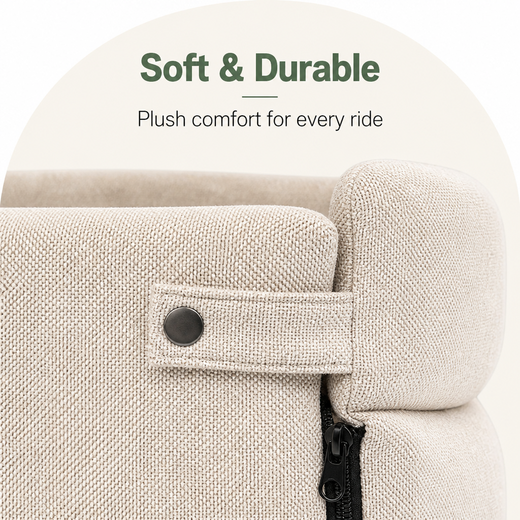 Polyester Dog Car Booster Seat — Plush & Durable (Small/Medium)