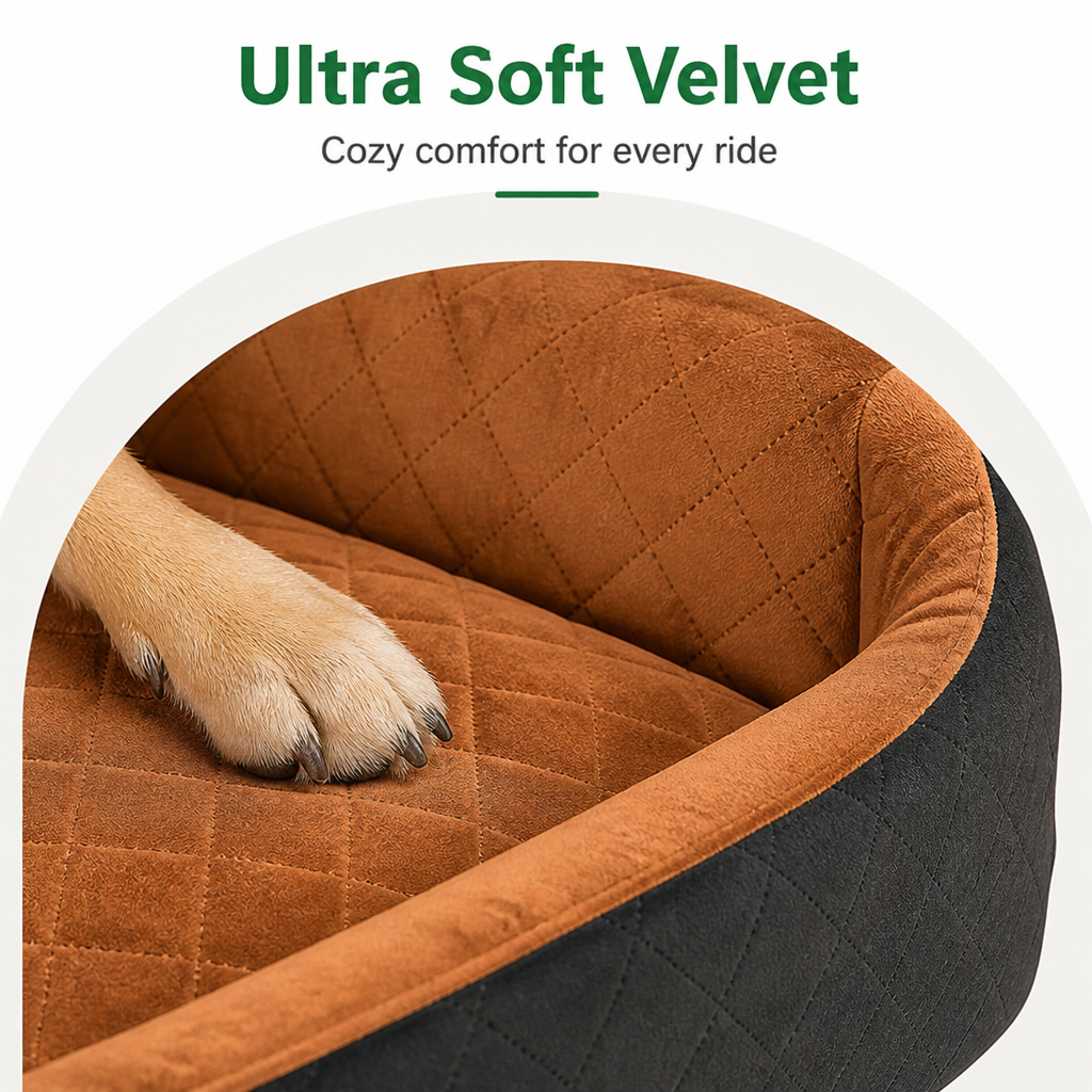 Seat-Belt Pass-Through & Washable Cotton Dog Car Seat