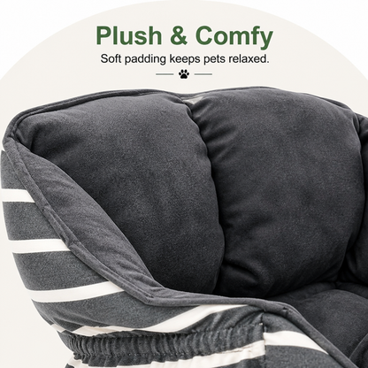 Washable Plush Dog Car Booster Seat (Clip-On Leash)