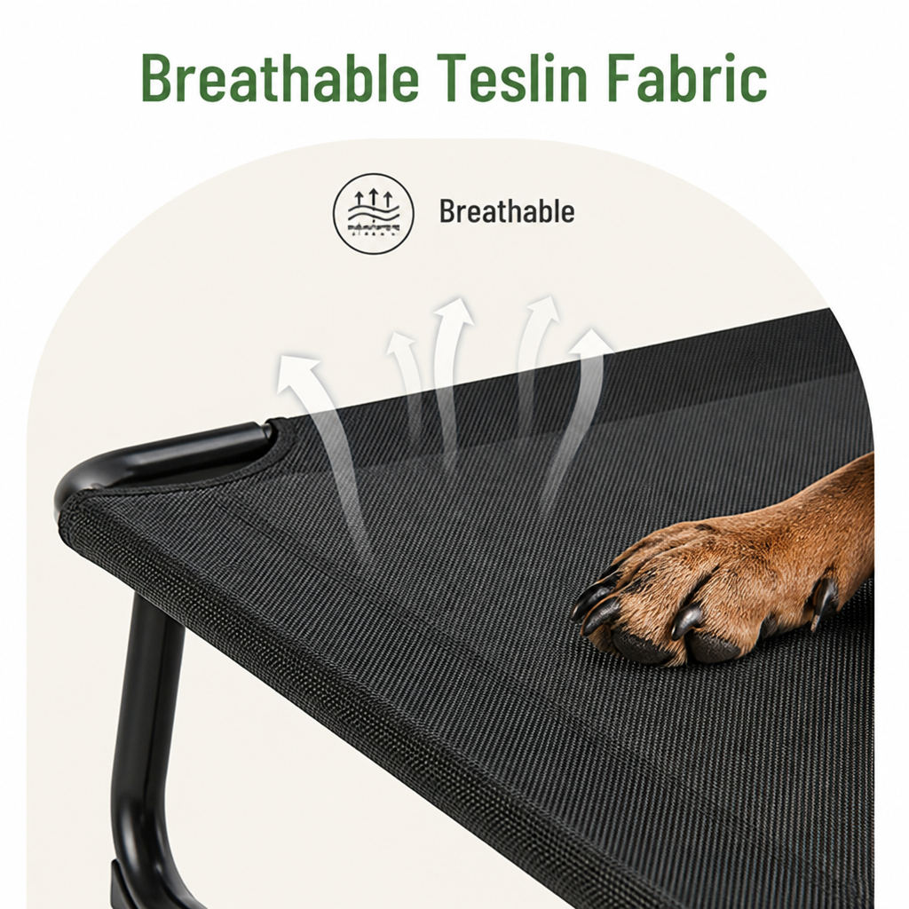 Elevated Iron Frame & Breathable Dog Bed (No Filler)