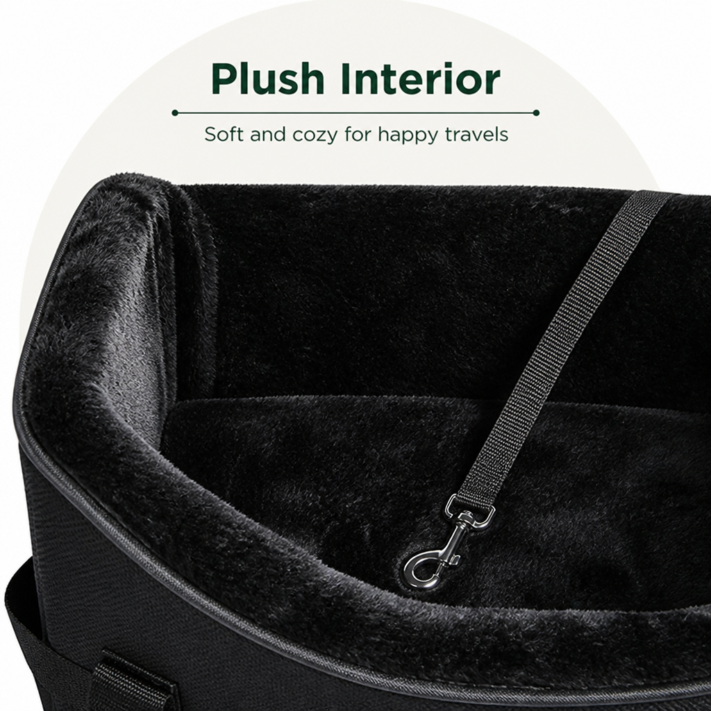Padded Elevated Dog Car Booster (Removable Washable Cover)