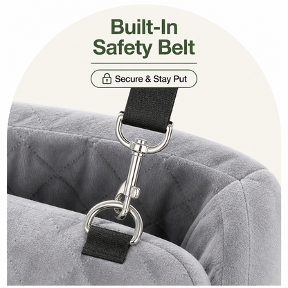 Breathable & Washable Dog Car Seat (Built-In Safety Belt)