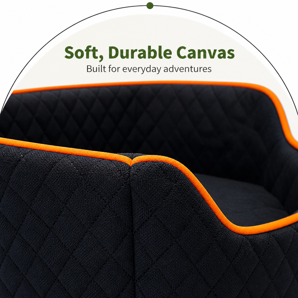 Washable Canvas & Non-Slip Car Booster Seat (Up To 40 lb)