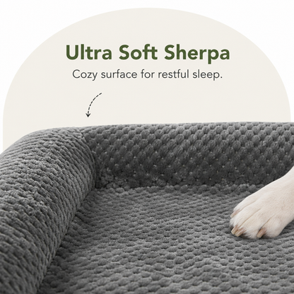 Orthopedic High-Density Foam & Sherpa Dog Bed (Removable Cover)