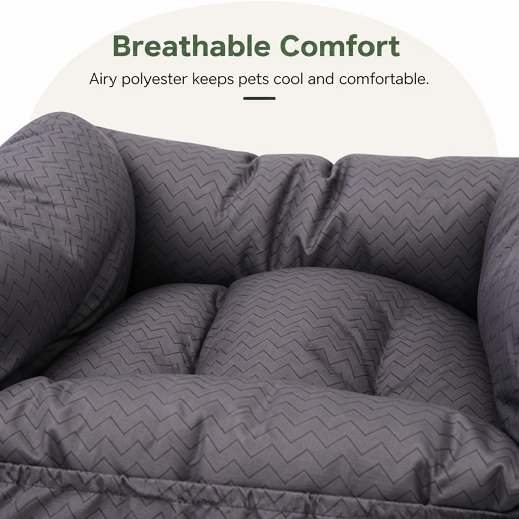 Breathable Polyester Travel Carrier (Safety Hook & Car Seat Fit)