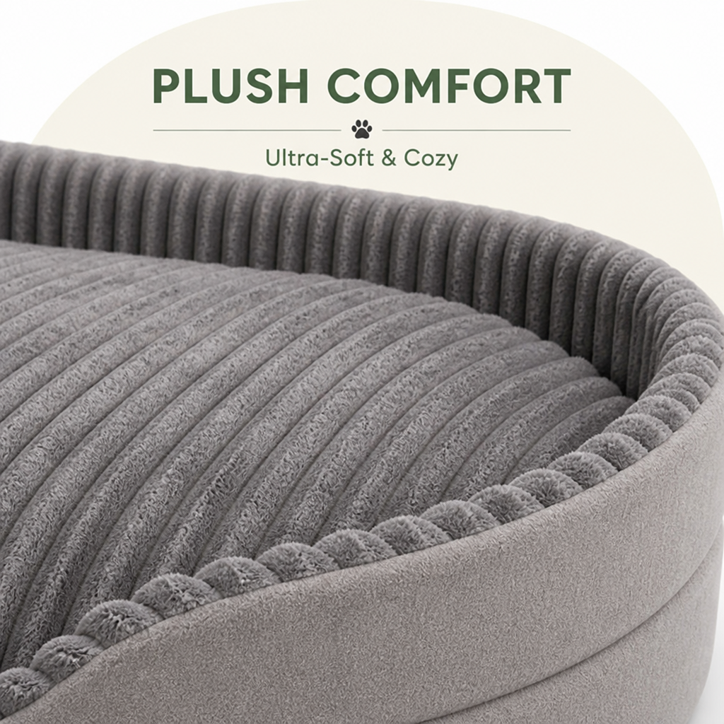 Thickened Orthopedic & Breathable Plush Dog Bed (Removable Cover)
