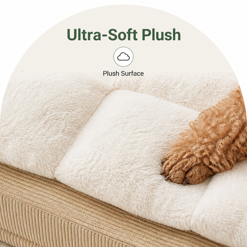 Ergonomic Spinal Support & Removable Pillow Dog Bed