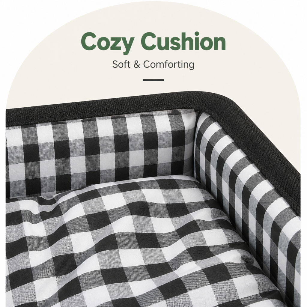 Safety Belt & Soft Cushion Dog Car Seat (Console Booster)