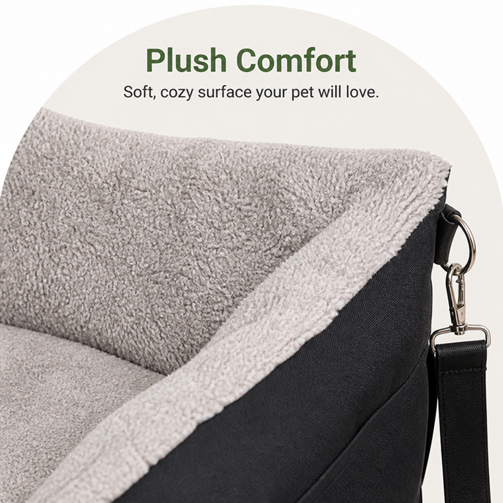 Double Seat Belts & Washable Dog Car Seat (Small Dog)