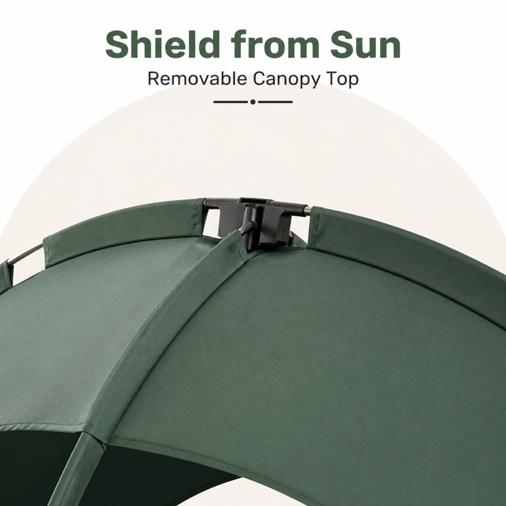 Elevated Aluminum Outdoor Dog Bed (Removable Canopy)