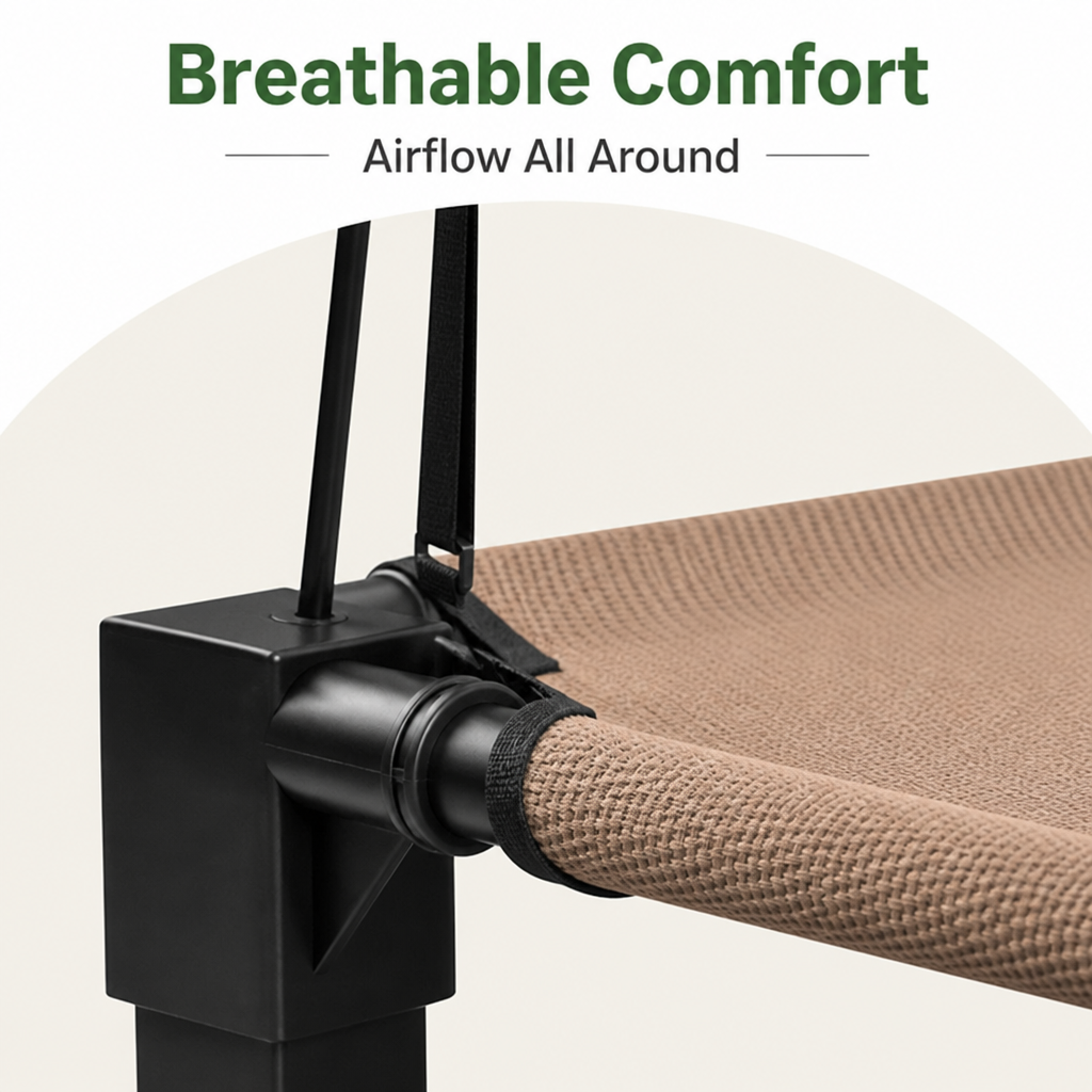 Elevated Cooling & Portable Dog Cot (Removable Canopy)