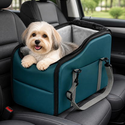 Safety Leash & Adjustable Dog Car Seat (Up to 12 lb)