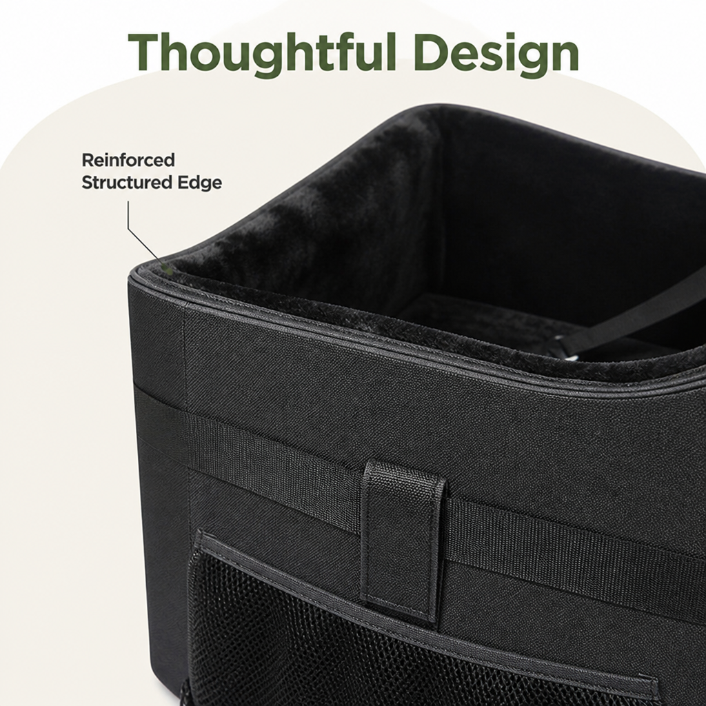 Padded Elevated Dog Car Booster (Removable Washable Cover)