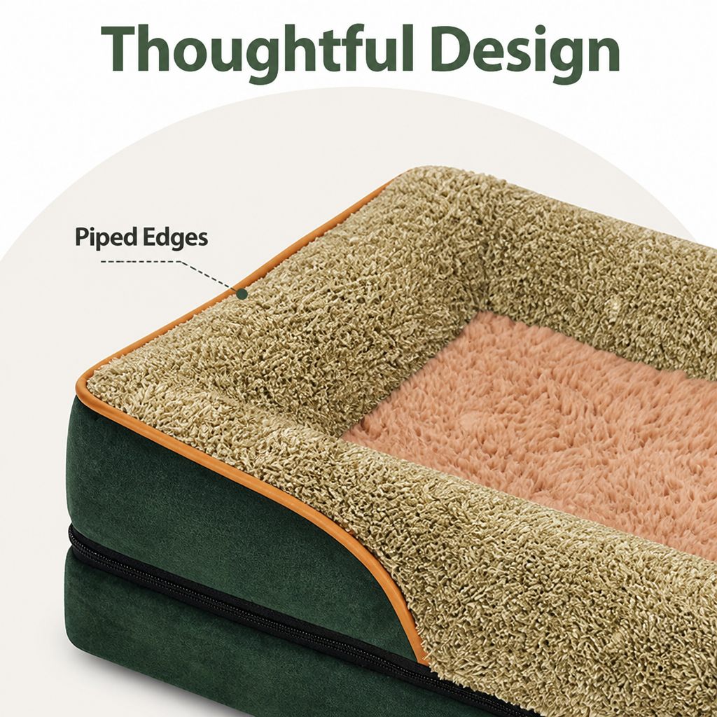 Removable Washable Plush Bolster Bed