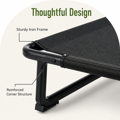 Elevated Iron Frame & Breathable Dog Bed (No Filler)