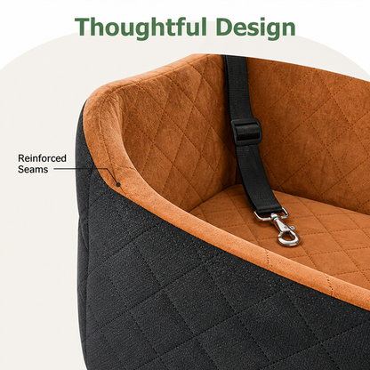 Memory Foam & Non-Slip Dog Car Seat (Adjustable Leashes)