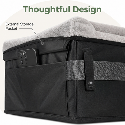 Washable Foldable Elevated Booster Dog Car Seat (With Storage Bag)