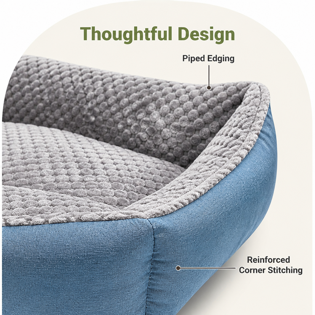 Extra-Thick Plush & High Backrest Dog Sofa Bed (Removable Cover)