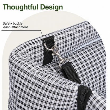 Padded Polyester & Chew-Resistant Dog Car Seat (Adjustable Straps)