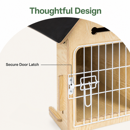 Elevated Wood & Ventilated Pet House (For Small Dogs & Cats)