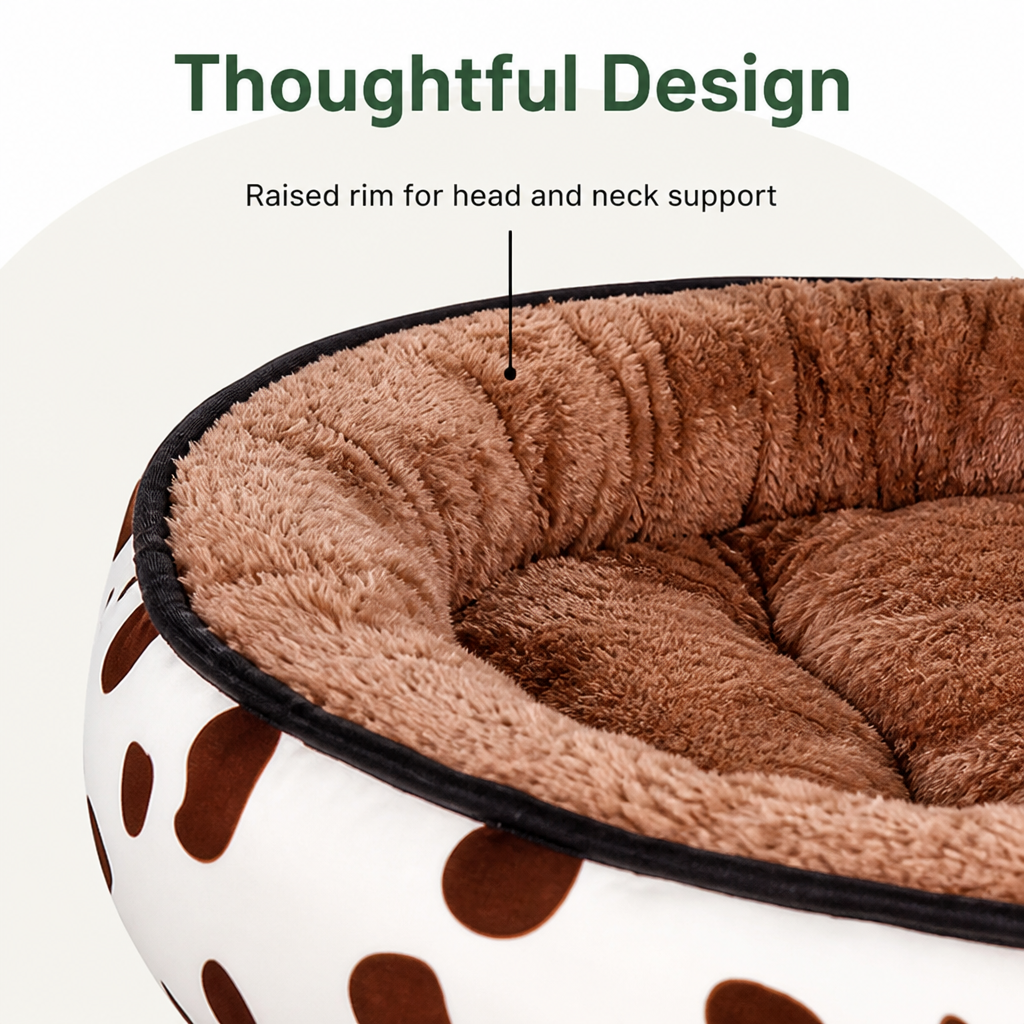 Cozy Plush Polyester & Detachable Cover Pet Bed