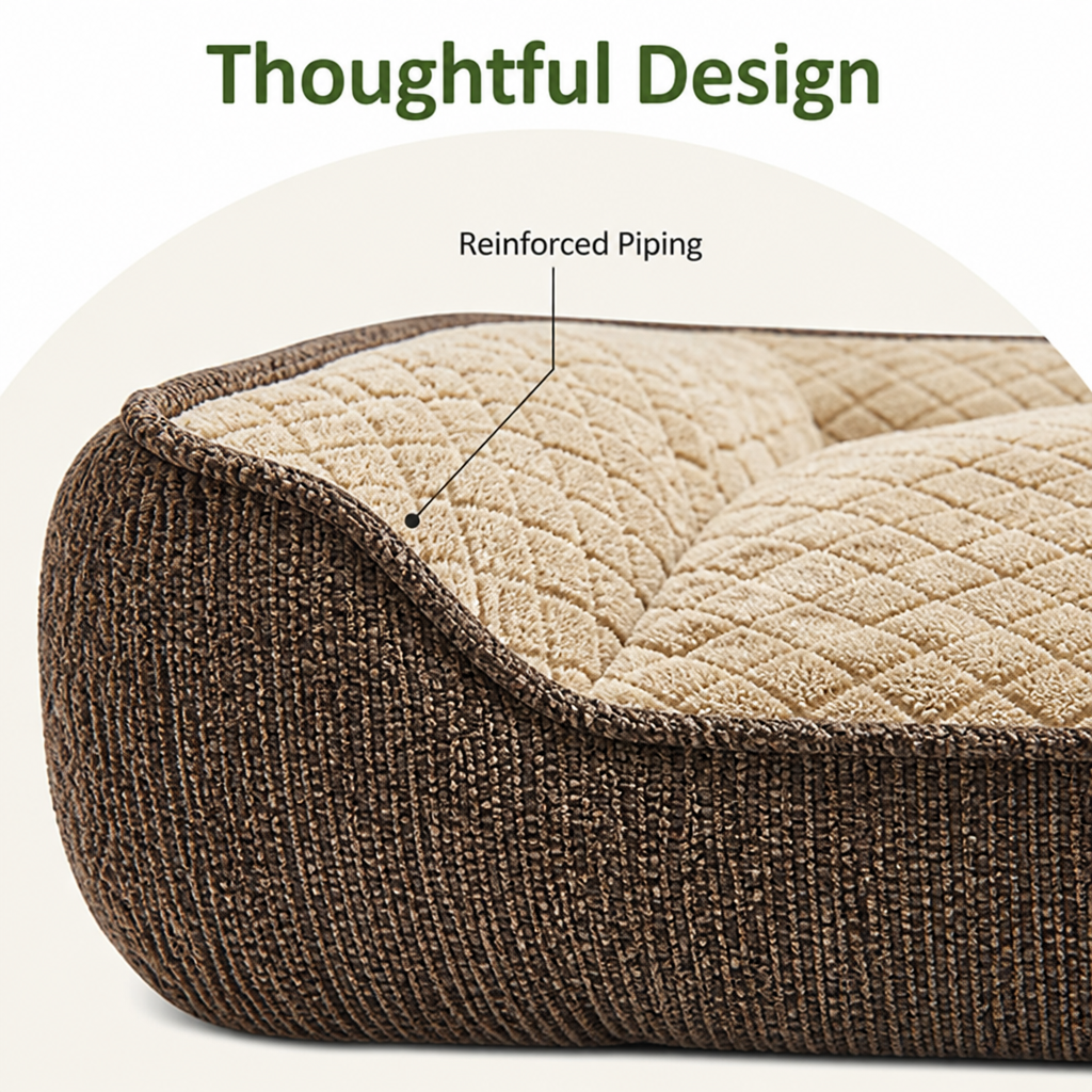 Orthopedic Memory Foam Dog Bed (Machine-Washable Cover)