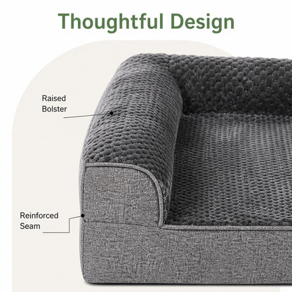 Orthopedic High-Density Foam & Sherpa Dog Bed (Removable Cover)