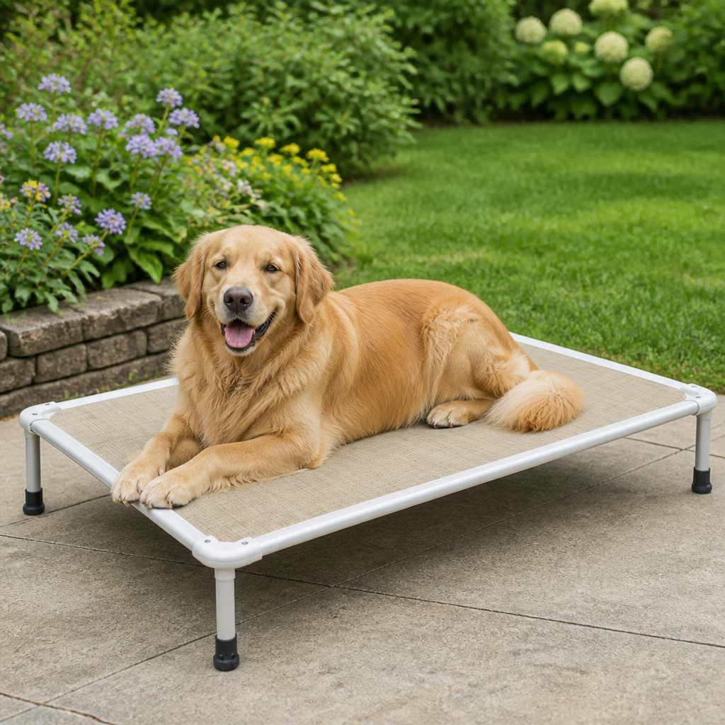 Chew-Proof Aluminum Frame Elevated Dog Bed (Indoor/Outdoor)