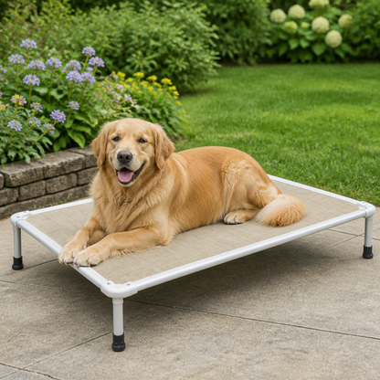 Chew-Proof Aluminum Frame Elevated Dog Bed (Indoor/Outdoor)
