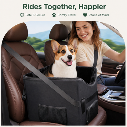 Padded Elevated Dog Car Booster (Removable Washable Cover)
