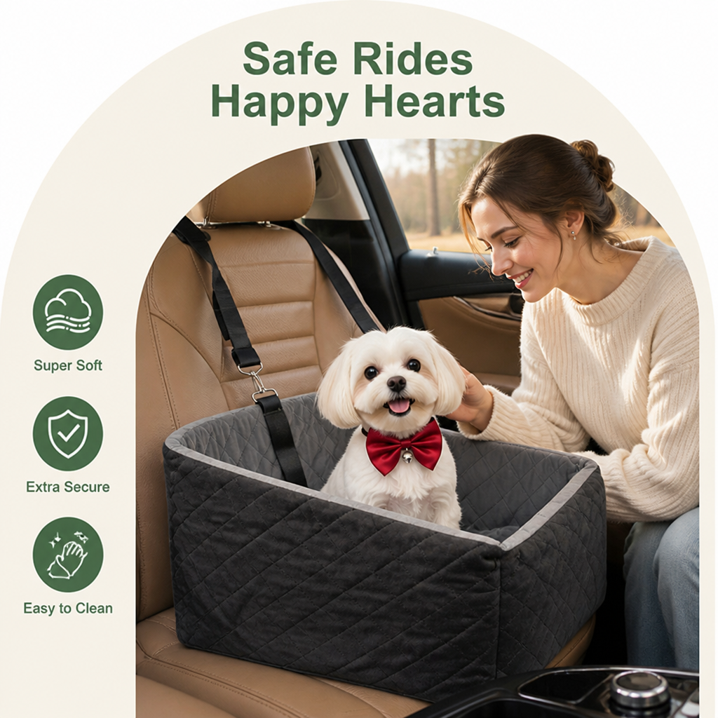 Washable Plush & Non-Slip Car Seat Booster