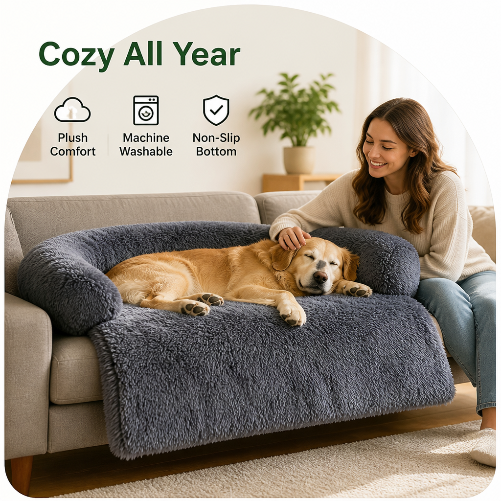 All-Season Fluffy Washable Sofa Bed (Non-Slip Bottom)