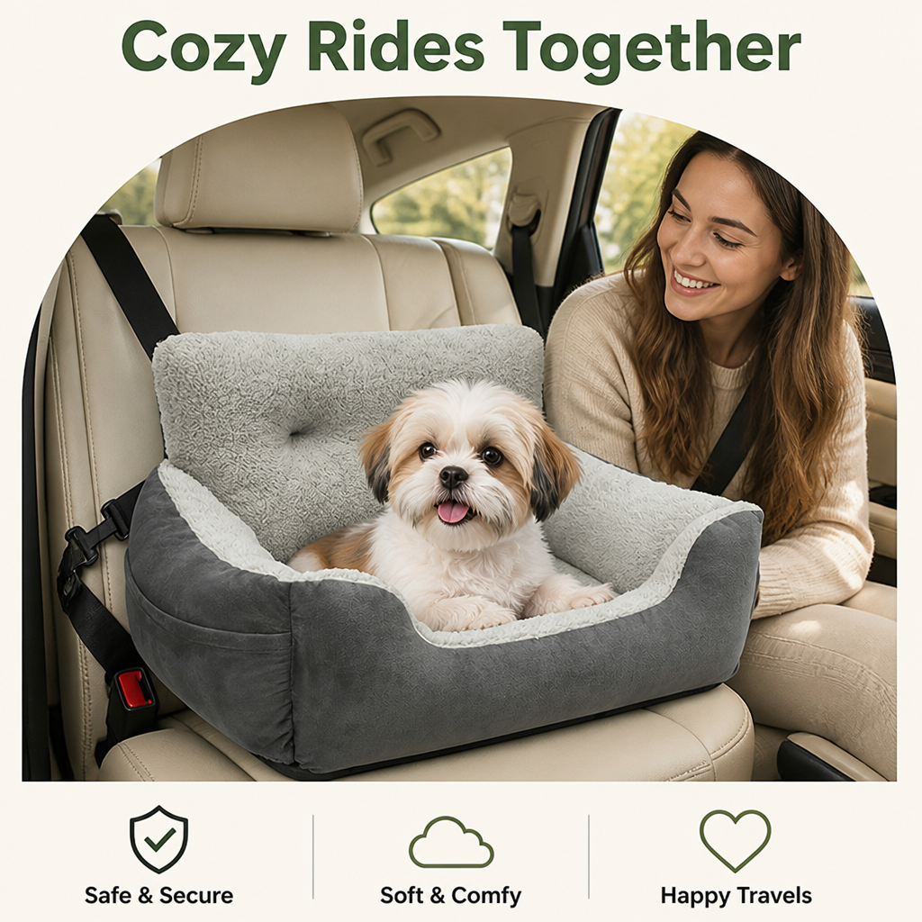 Adjustable Straps & Clip-On Leash Booster Car Seat