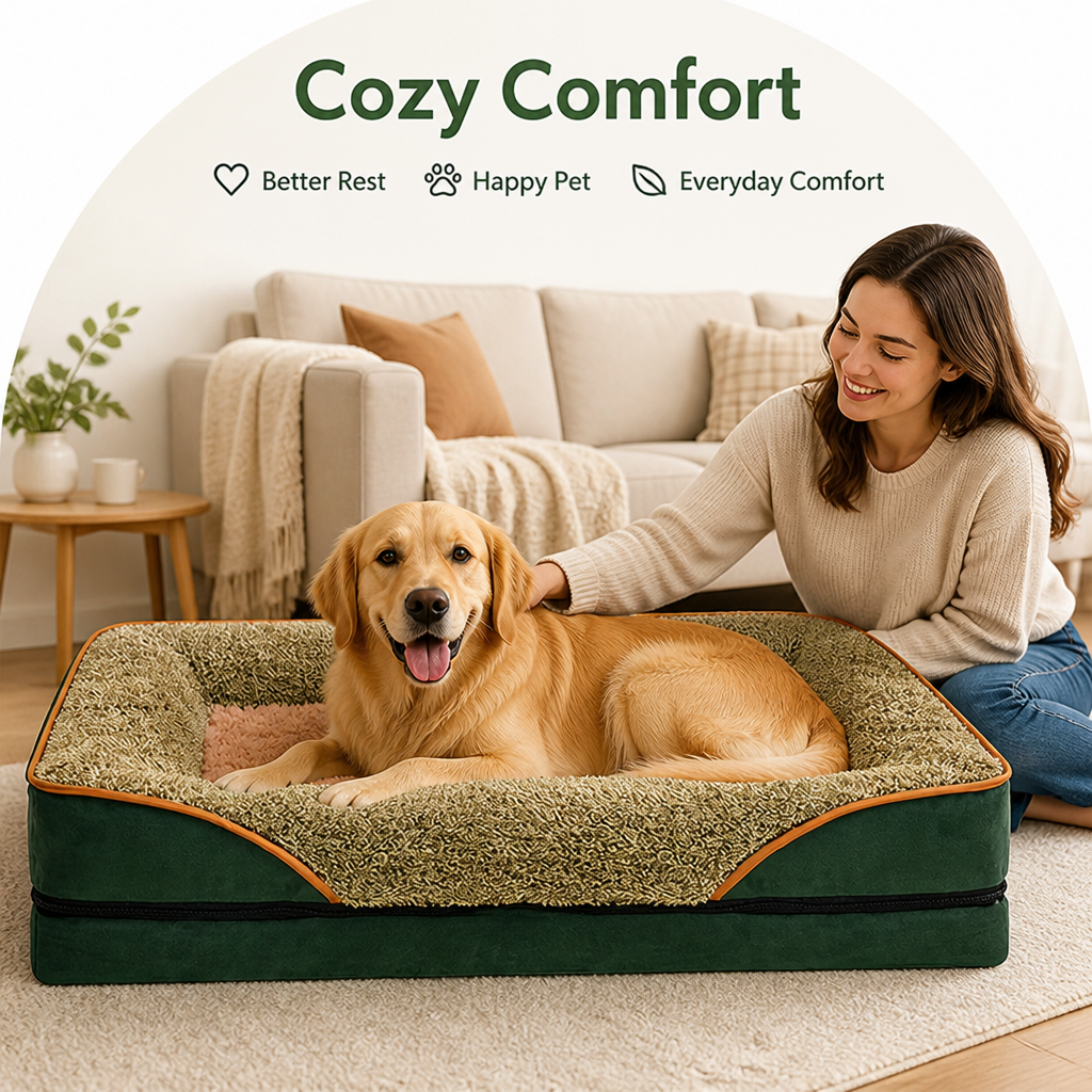 Removable Washable Plush Bolster Bed