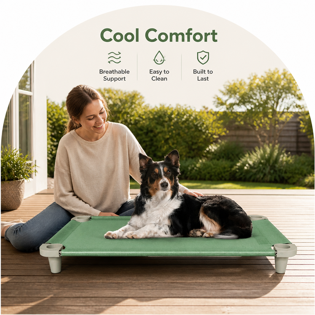 Elevated Cooling Breathable Mesh Dog Bed (Stainless Steel Frame)
