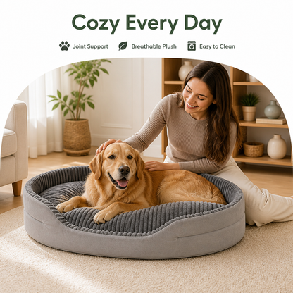 Thickened Orthopedic & Breathable Plush Dog Bed (Removable Cover)