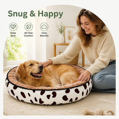 Cozy Plush Polyester & Detachable Cover Pet Bed