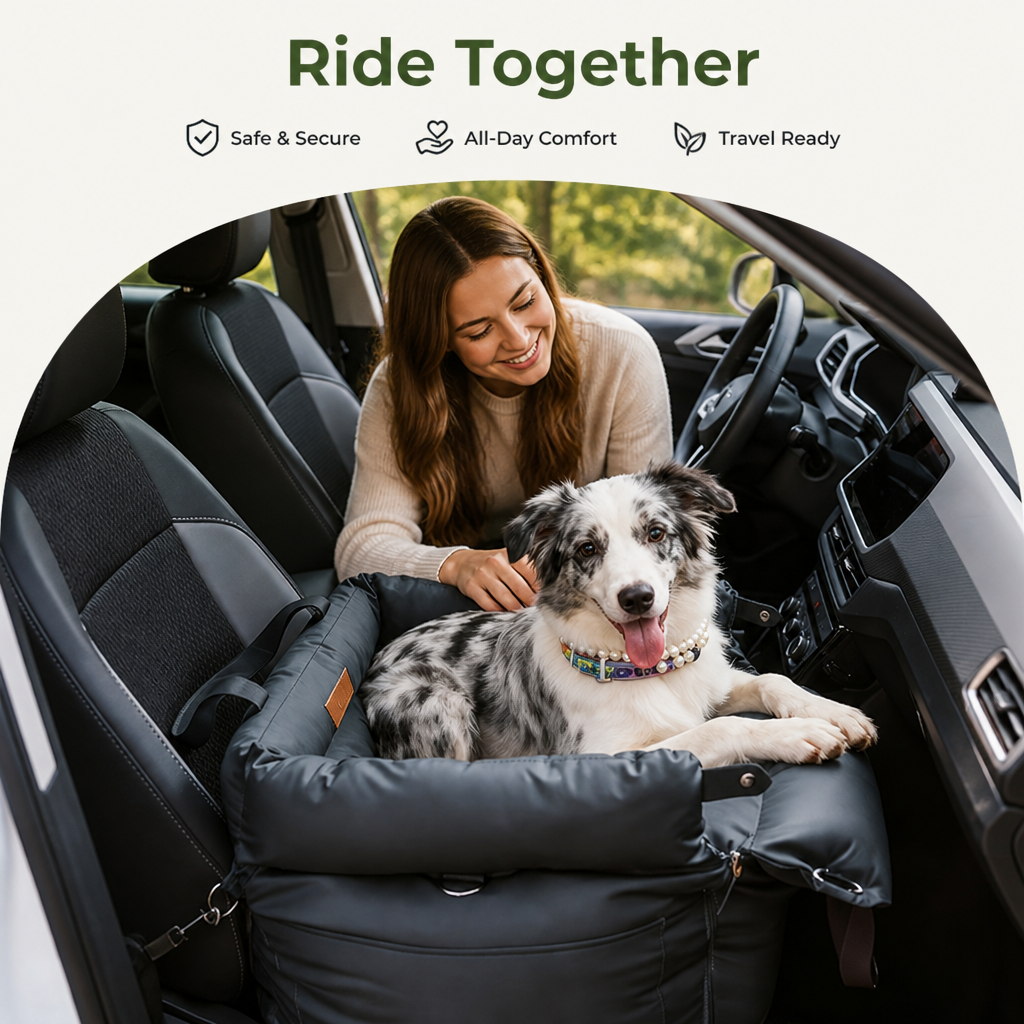 Chew-Resistant & Washable Dog Car Seat