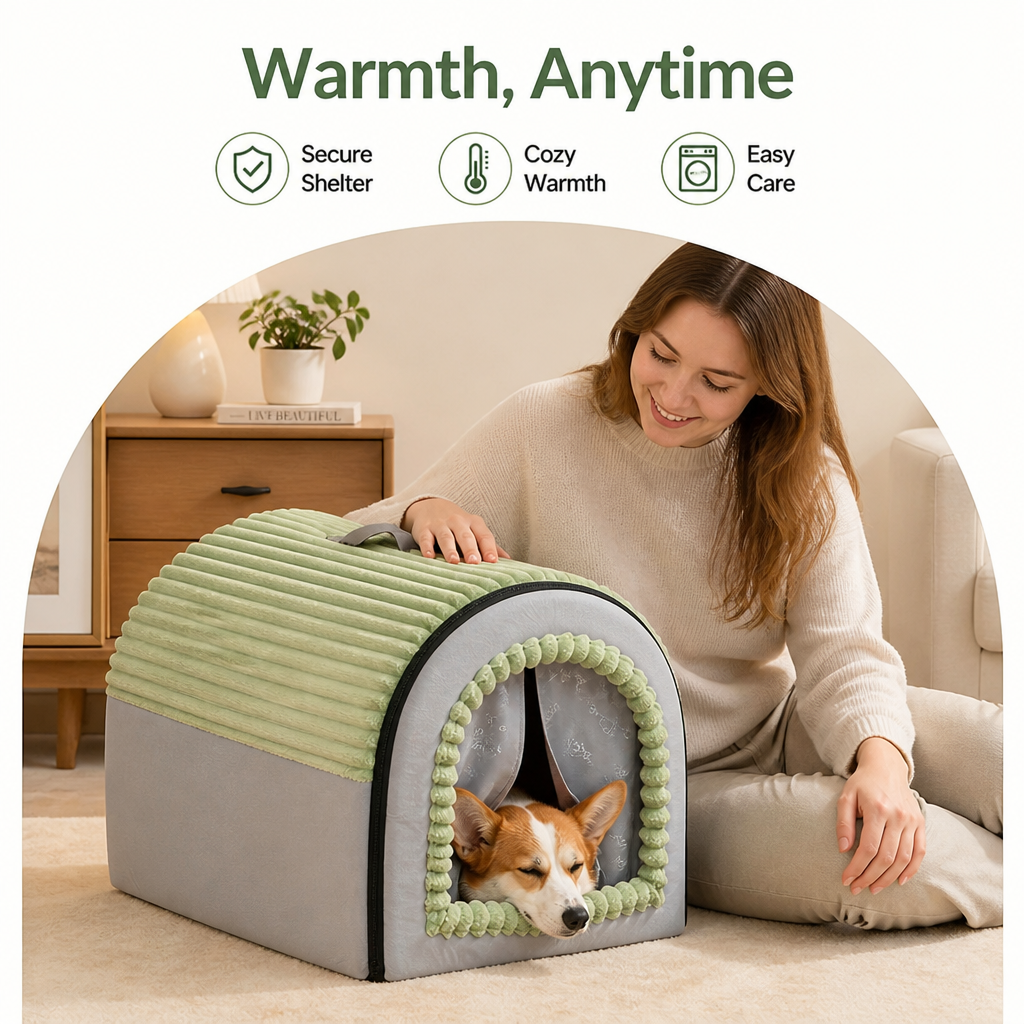 Insulated Washable Pet Cave Bed (Removable Cover)