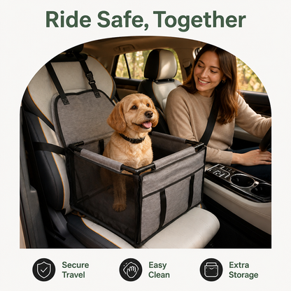 Safety Booster & Removable Mat Dog Car Seat (Up to 30 lb)