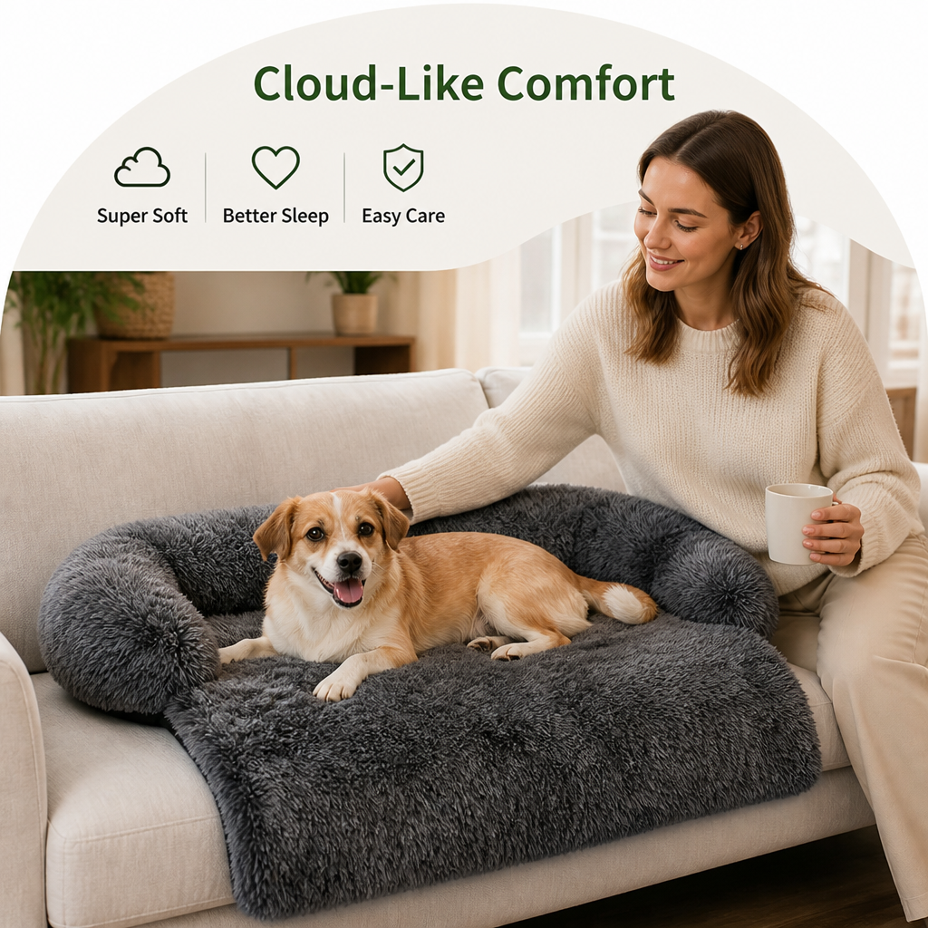 Plush Neck Pillow Pet Sofa Bed (Removable Cover)