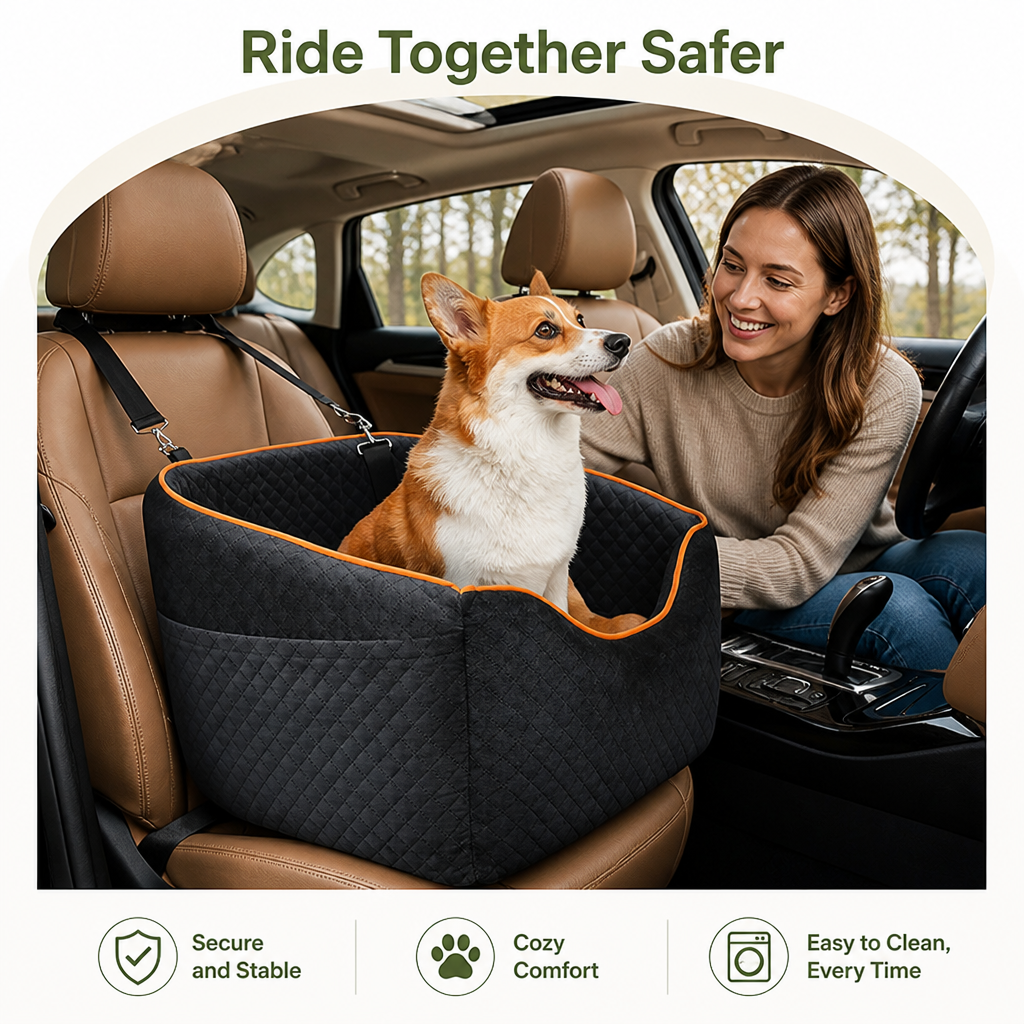 Washable Canvas & Non-Slip Car Booster Seat (Up To 40 lb)