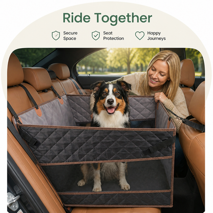 Large Hard-Bottom & Non-Slip Dog Car Seat (Back-Seat Extender)